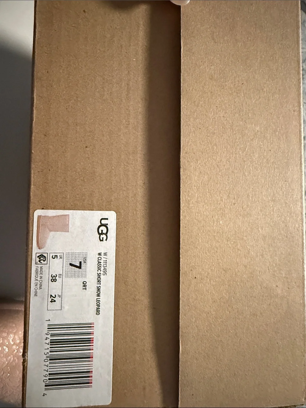 UGG Shoe Box Label